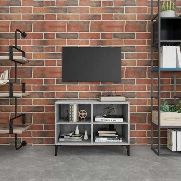 Gossi comoda tv cu picioare metalice, gri sonoma, 69,5x30x50 cm