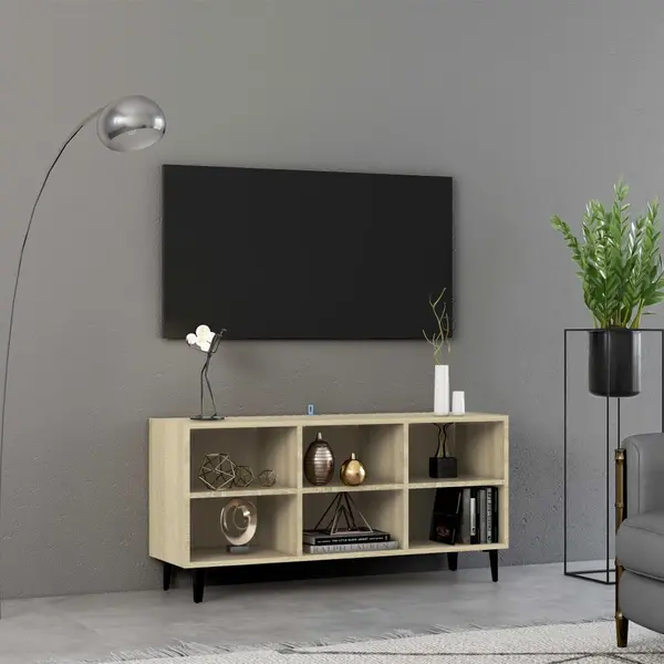 Gossi comoda tv cu picioare metalice, stejar sonoma, 103,5x30x50 cm