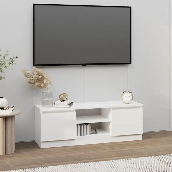 Gossi comoda tv cu usa, alb, 102x30x36 cm
