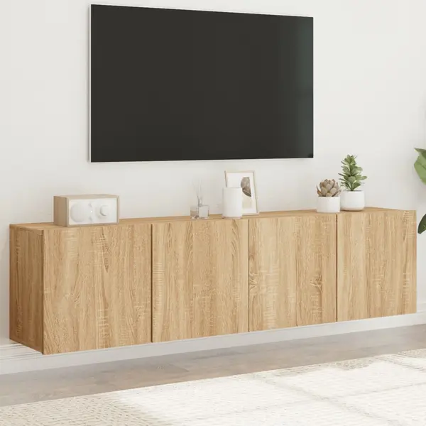 Gossi comoda tv de perete, 2 buc. stejar sonoma, 80x30x41 cm