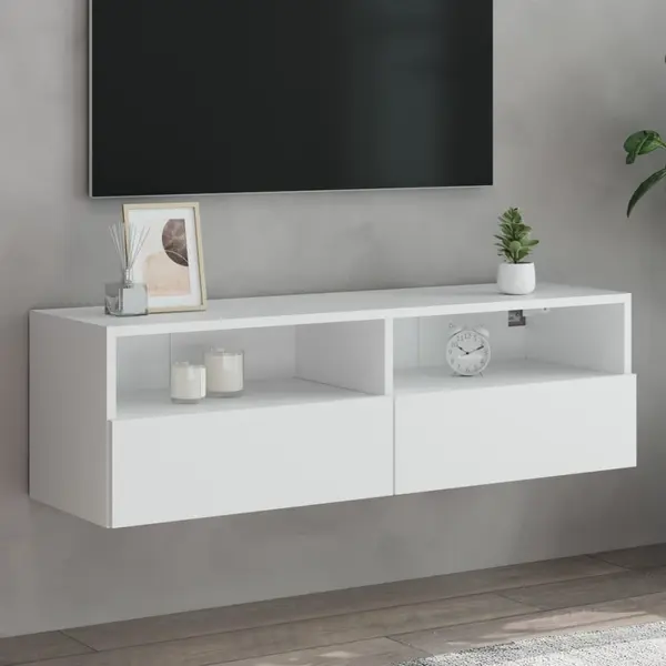 Gossi comoda tv de perete, alb, 100x30x30 cm, lemn prelucrat