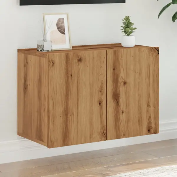 Gossi comoda tv de perete, stejar artizanal, 60x30x41 cm