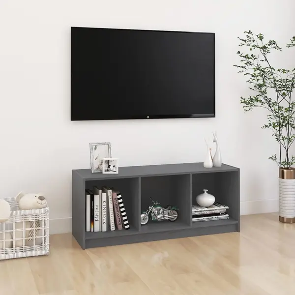 Gossi comoda tv, gri, 104x33x41 cm, lemn masiv de pin