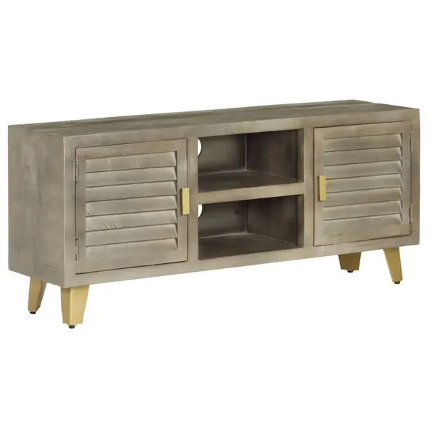 Gossi comoda tv, gri, 110x30x48 cm, lemn masiv mango & alama