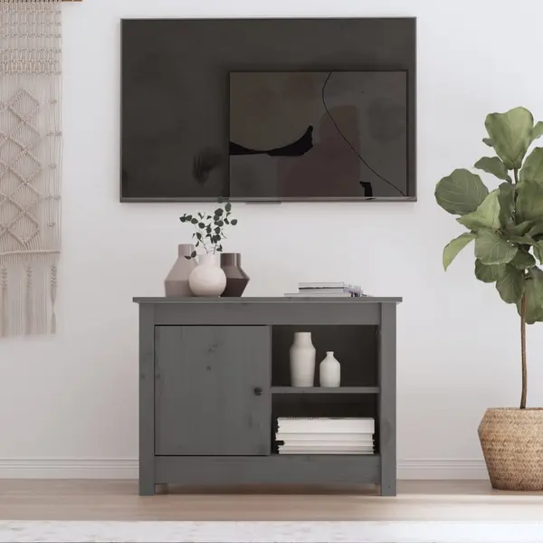 Gossi comoda tv, gri, 70x36,5x52 cm, lemn masiv de pin