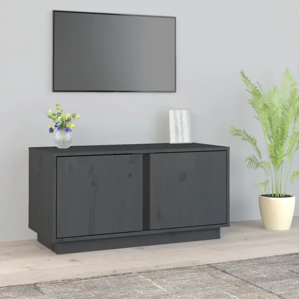 Gossi comoda tv, gri, 80x35x40,5 cm, lemn masiv de pin
