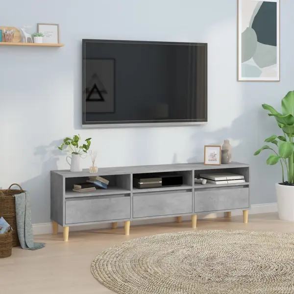 Gossi comoda tv, gri beton, 150x30x44,5 cm, lemn prelucrat