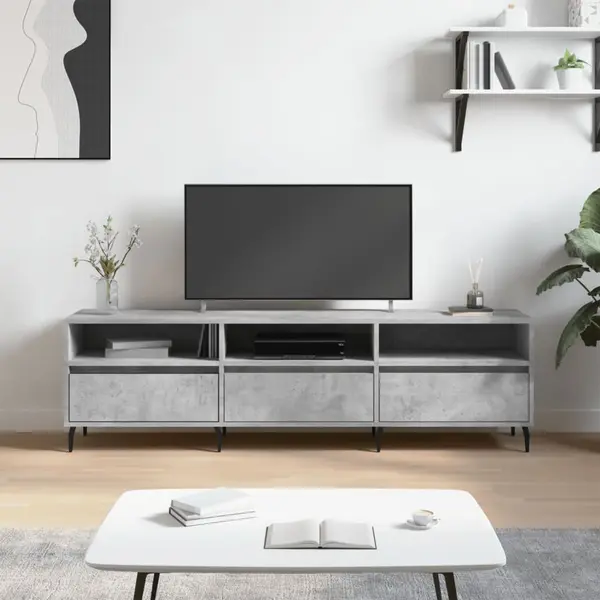 Gossi comoda tv, gri beton, 150x30x44,5 cm, lemn prelucrat