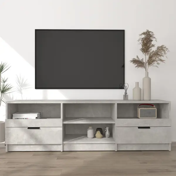 Gossi comoda tv, gri beton, 150x33,5x45 cm, lemn prelucrat