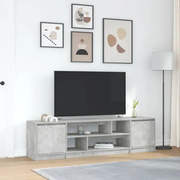 Gossi comoda tv, gri beton, 188,5x41x50 cm, lemn prelucrat