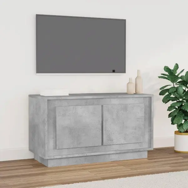Gossi comoda tv, gri beton, 80x35x45 cm, lemn prelucrat