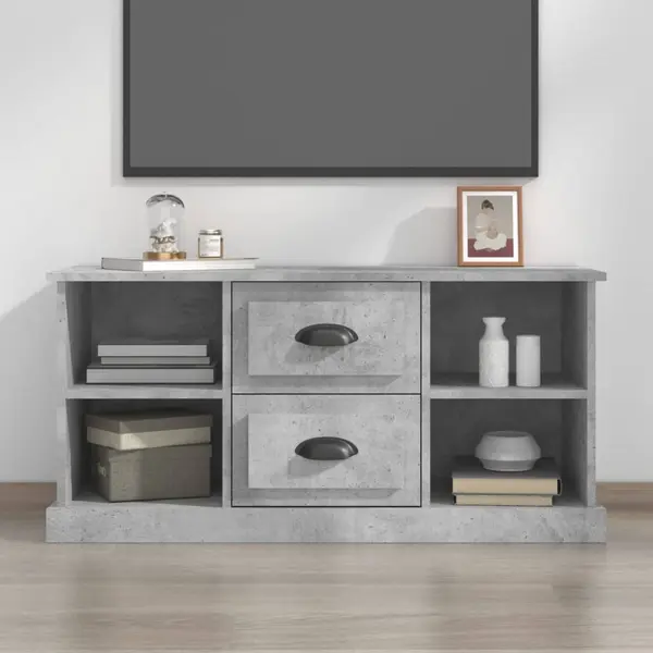 Gossi comoda tv, gri beton, 99,5x35,5x48 cm, lemn prelucrat