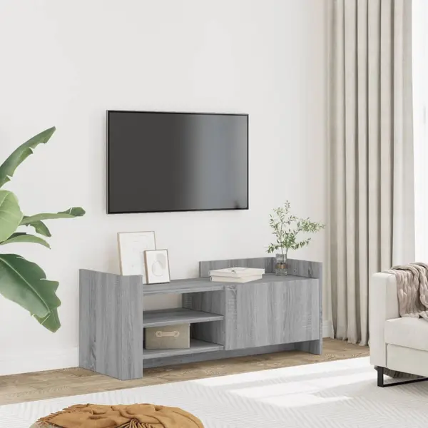 Gossi comoda tv, gri sonoma, 100x35x40 cm, lemn prelucrat