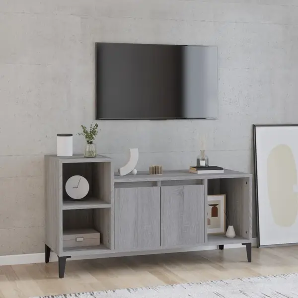 Gossi comoda tv, gri sonoma, 100x35x55 cm, lemn prelucrat