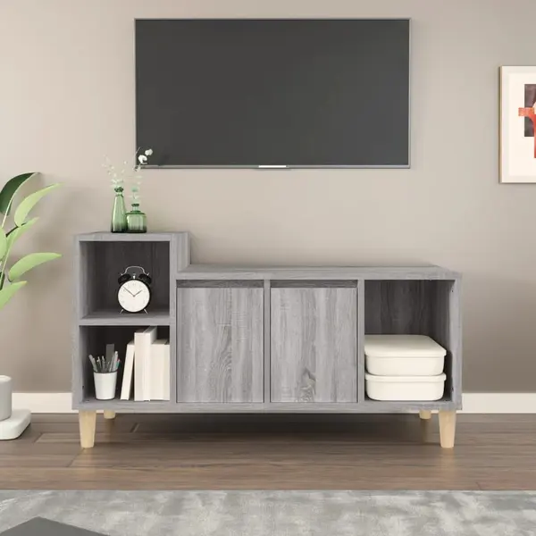 Gossi comoda tv, gri sonoma, 100x35x55 cm, lemn prelucrat