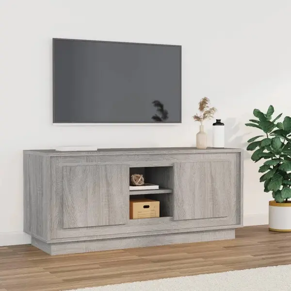 Gossi comoda tv, gri sonoma, 102x35x45 cm, lemn prelucrat