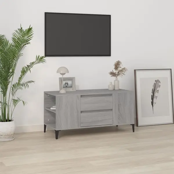 Gossi comoda tv, gri sonoma, 102x44,5x50 cm, lemn prelucrat
