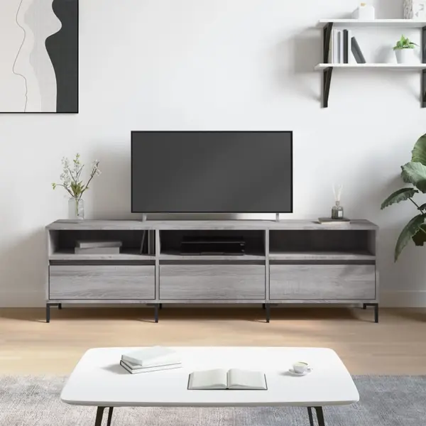Gossi comoda tv, gri sonoma, 150x30x44,5 cm, lemn prelucrat