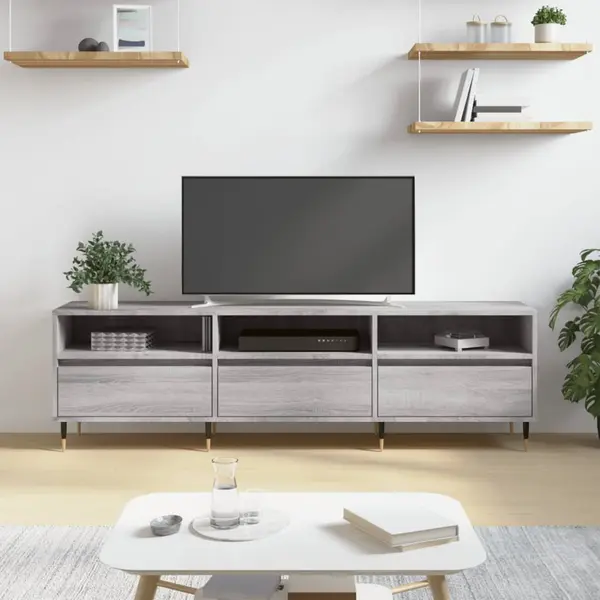 Gossi comoda tv, gri sonoma, 150x30x44,5 cm, lemn prelucrat