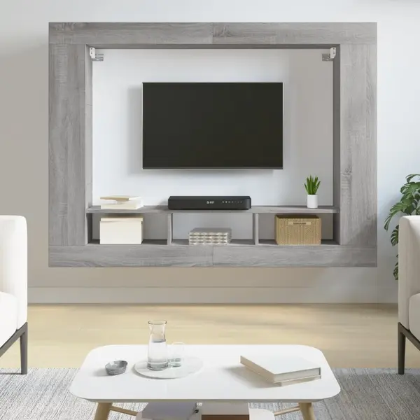 Gossi comoda tv, gri sonoma, 152x22x113 cm, lemn prelucrat
