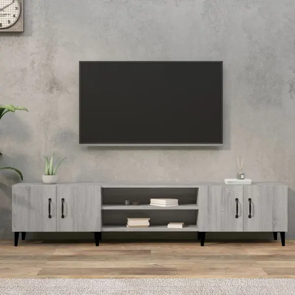 Gossi comoda tv, gri sonoma, 180x31,5x40 cm, lemn prelucrat