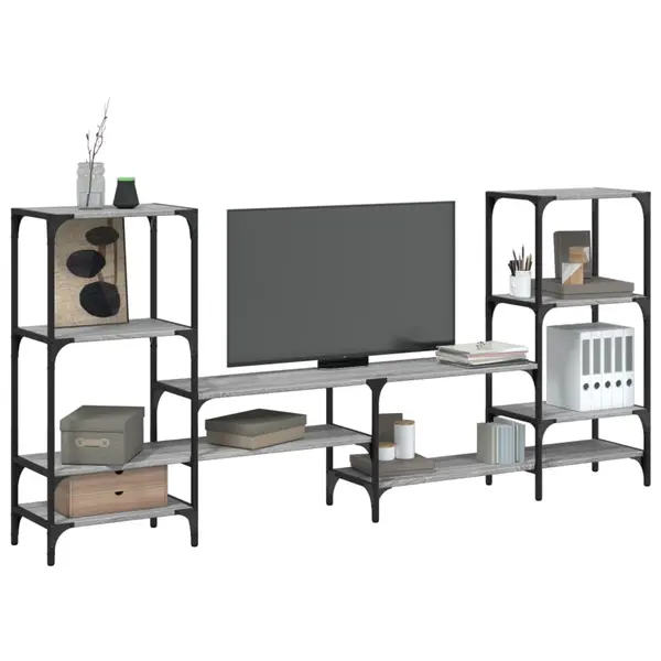 Gossi comoda tv, gri sonoma, 206,5x28,5x95 cm, lemn compozit