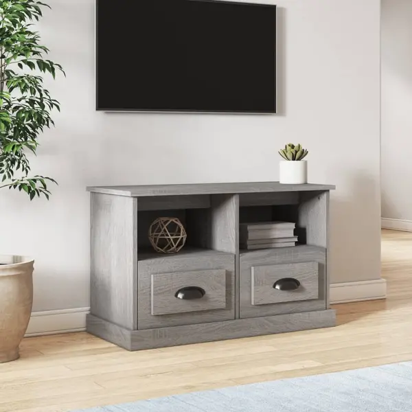 Gossi comoda tv, gri sonoma, 80x35x50 cm, lemn prelucrat