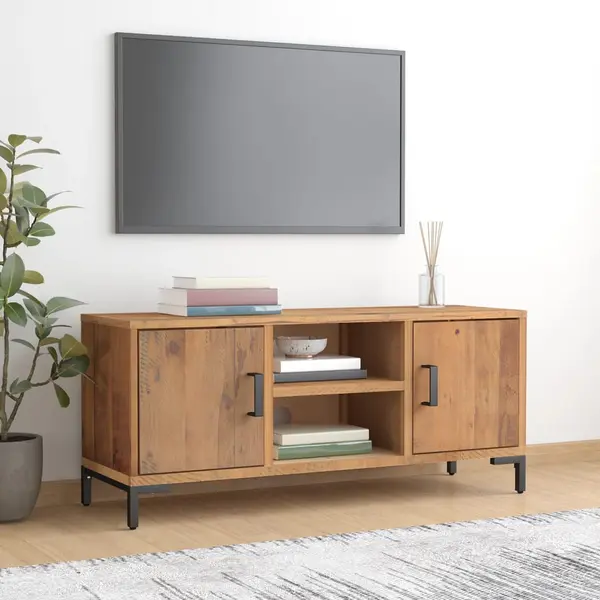 Gossi comoda tv, maro, 110x35x48 cm, lemn de pin masiv