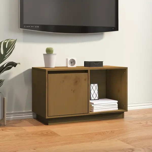 Gossi comoda tv, maro miere, 74x35x44 cm, lemn masiv de pin