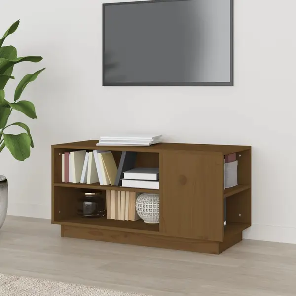 Gossi comoda tv, maro miere, 80x35x40,5 cm, lemn masiv de pin