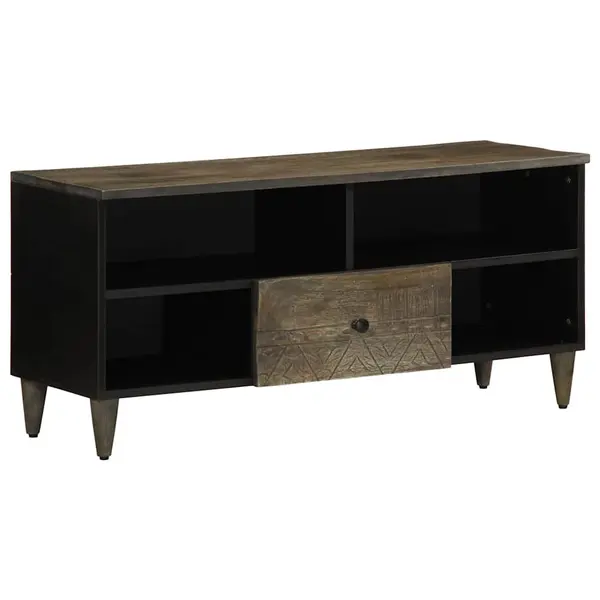 Gossi comoda tv, negru, 100x33x46 cm, lemn masiv de mango