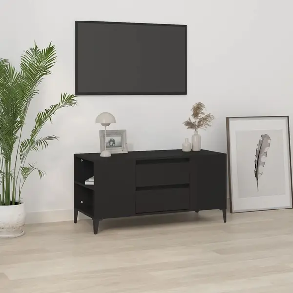 Gossi comoda tv, negru, 102x44,5x50 cm, lemn prelucrat