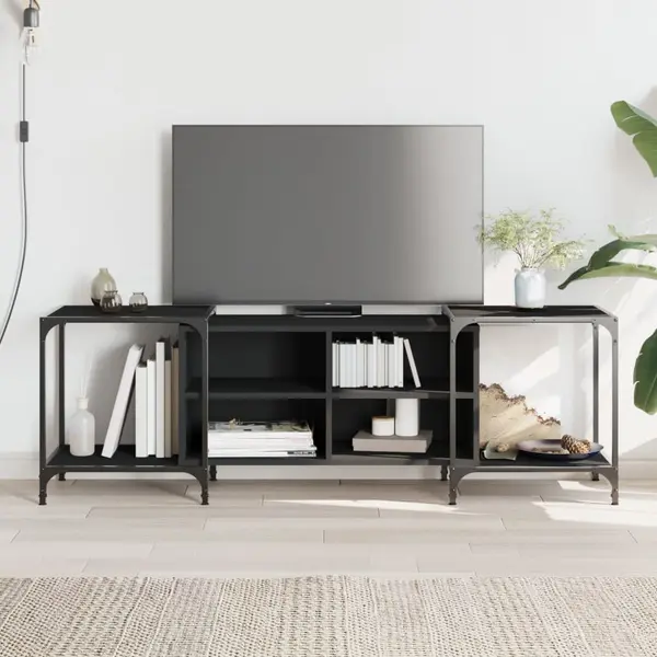 Gossi comoda tv, negru, 153x37x50 cm, lemn compozit