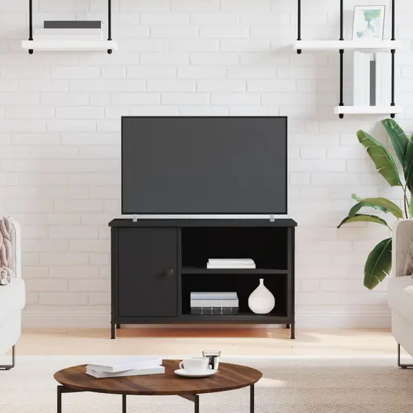 Gossi comoda tv, negru, 80x40x50 cm, lemn prelucrat