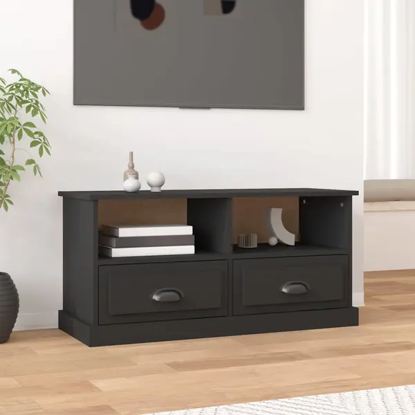 Gossi comoda tv, negru, 93x35,5x45 cm, lemn prelucrat