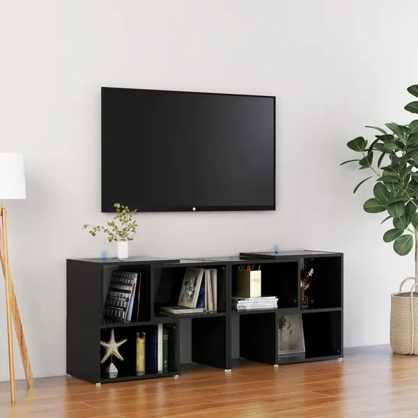Gossi comoda tv, negru extralucios, 104x30x52 cm, pal