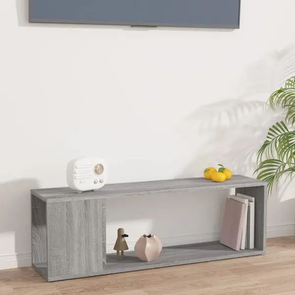 Gossi comoda tv, sonoma gri, 100x24x32 cm, lemn prelucrat