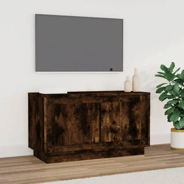 Gossi comoda tv, stejar afumat, 80x35x45 cm, lemn prelucrat