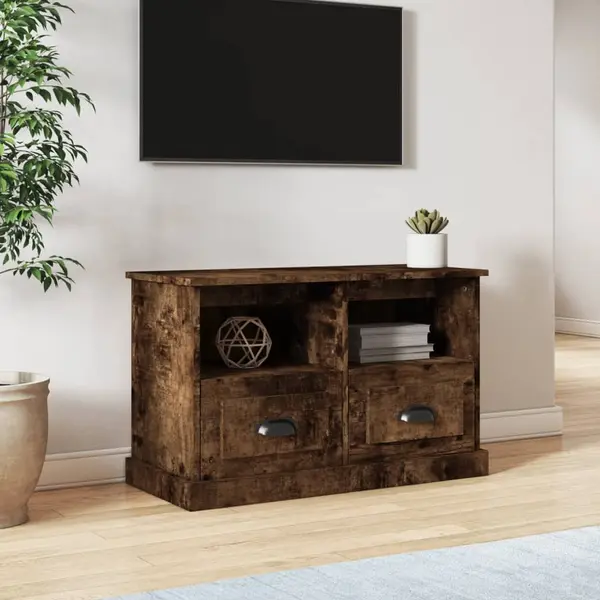 Gossi comoda tv, stejar afumat, 80x35x50 cm, lemn prelucrat