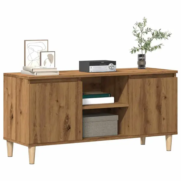 Gossi comoda tv, stejar artizanal, 102x35x50 cm, lemn prelucrat