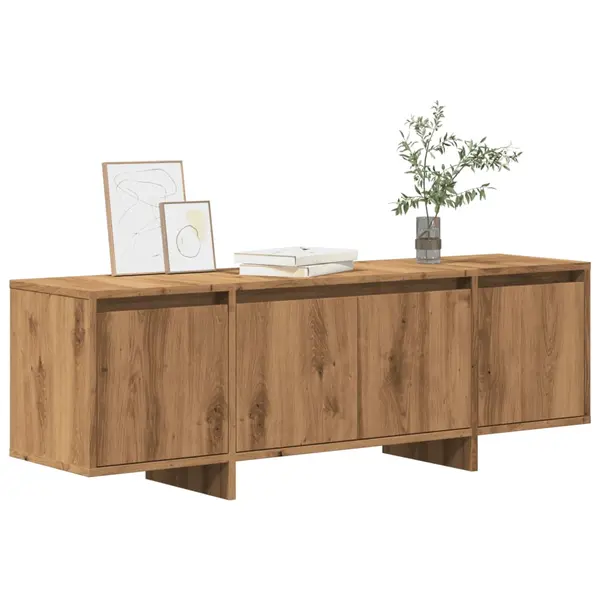 Gossi comoda tv, stejar artizanal, 120x30x40,5 cm, lemn prelucrat