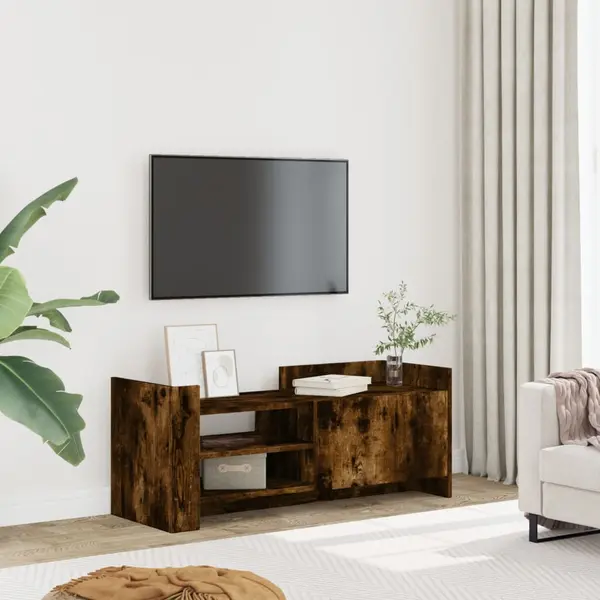 Gossi comoda tv, stejar fumuriu, 100x35x40 cm, lemn prelucrat