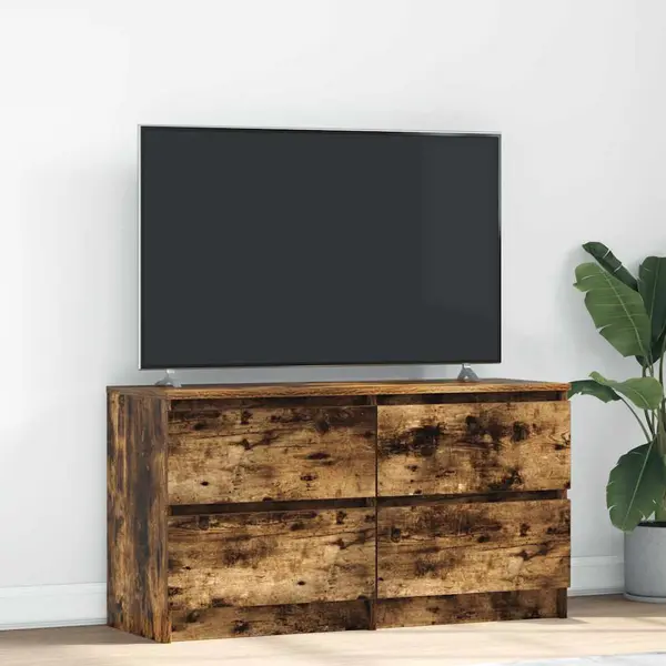 Gossi comoda tv, stejar fumuriu, 100x35x54 cm, lemn compozit