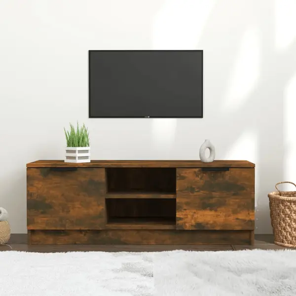 Gossi comoda tv, stejar fumuriu, 102x35x36,5 cm, lemn prelucrat