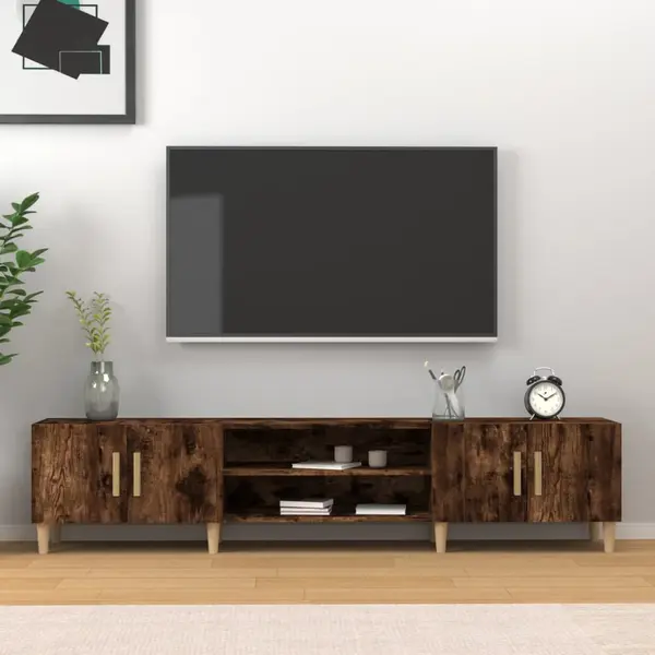 Gossi comoda tv, stejar fumuriu, 180x31,5x40 cm, lemn prelucrat