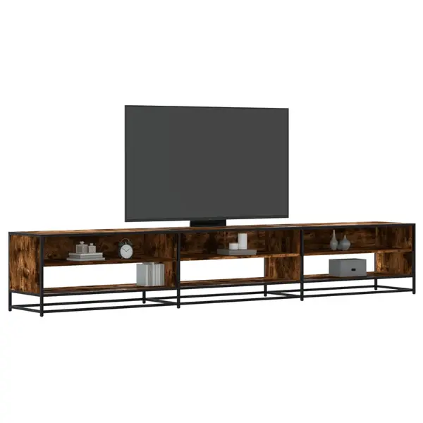 Gossi comoda tv, stejar fumuriu, 270x40x46 cm, lemn prelucrat