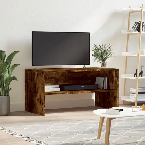 Gossi comoda tv, stejar fumuriu, 80x40x40 cm, lemn prelucrat