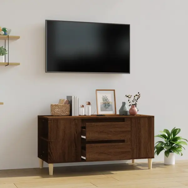 Gossi comoda tv, stejar maro, 102x44,5x50 cm, lemn prelucrat