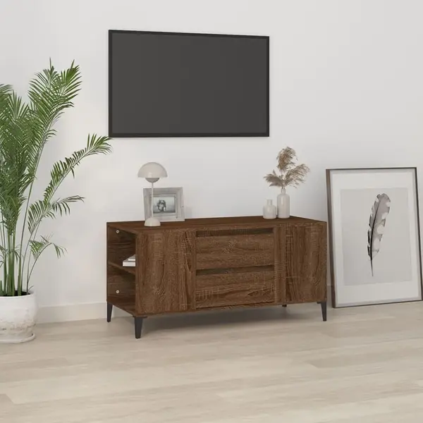 Gossi comoda tv, stejar maro, 102x44,5x50 cm, lemn prelucrat