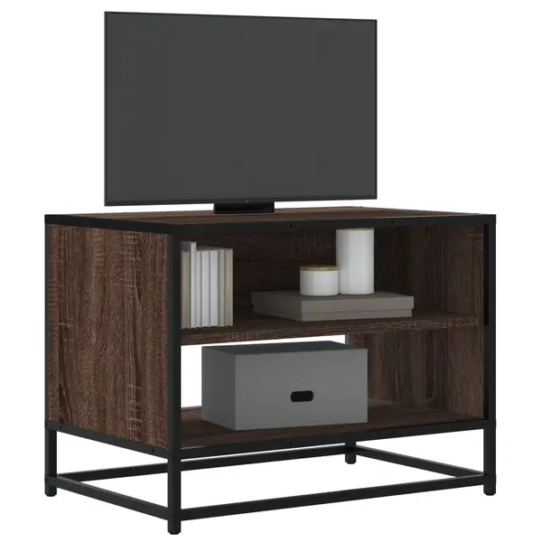 Gossi comoda tv, stejar maro, 61x40x46 cm lemn prelucrat si metal